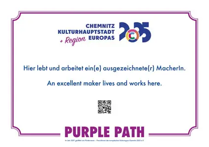 "Hier lebt und arbeitet ein(e) ausgezeichnete(r) MacherIn"
